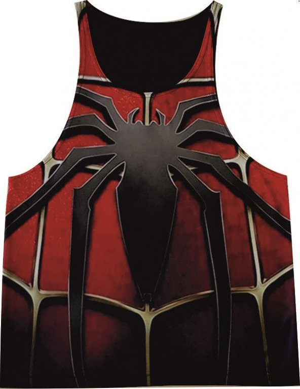 SPİDERMAN SİYAH FİTNESS ATLET TANK TOP DİJİTAL BASKI - 5