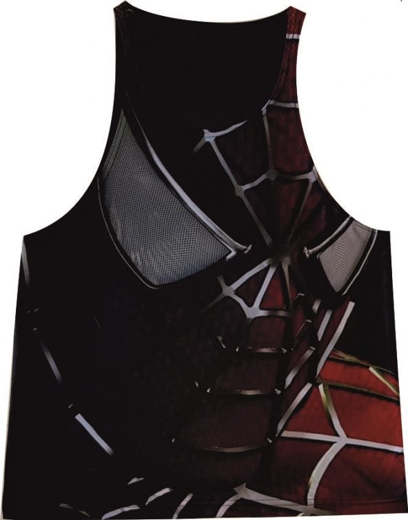 SPİDERMAN KIRMIZI FİTNESS ATLET TANK TOP DİJİTAL BASKI - 4
