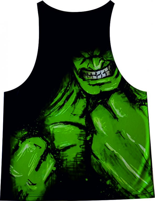 HULK YEŞİL DEV SPORCU ATLETİ FİTNESS İLLUSTRATOR DİJİTAL BASKI - 7