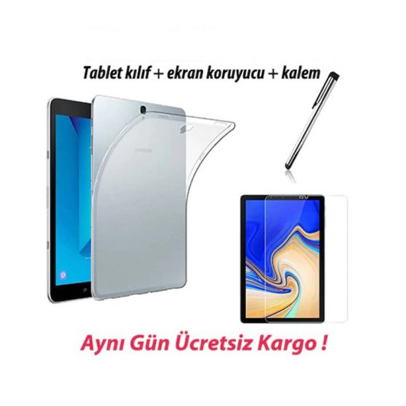 Samsung Galaxy Tab A T590 Şeffaf Tablet Kılıfı(Kalem Hediyeli)
