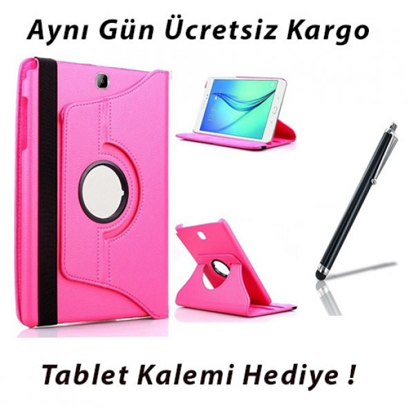 Samsung Galaxy Tab E T560 PEMBE Tablet Kılıf (Kalem Hediyeli)