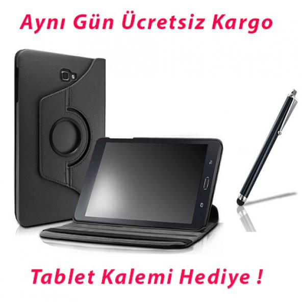 Galaxy Tab A T580 SİYAH Tablet Kılıfı ( Tablet Kalemi Hediye )