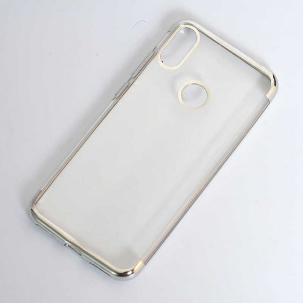 Huawei Y6 2019 Köşeleri Renkli Şeffaf Kamera Korumalı Kılıf - Resim 3