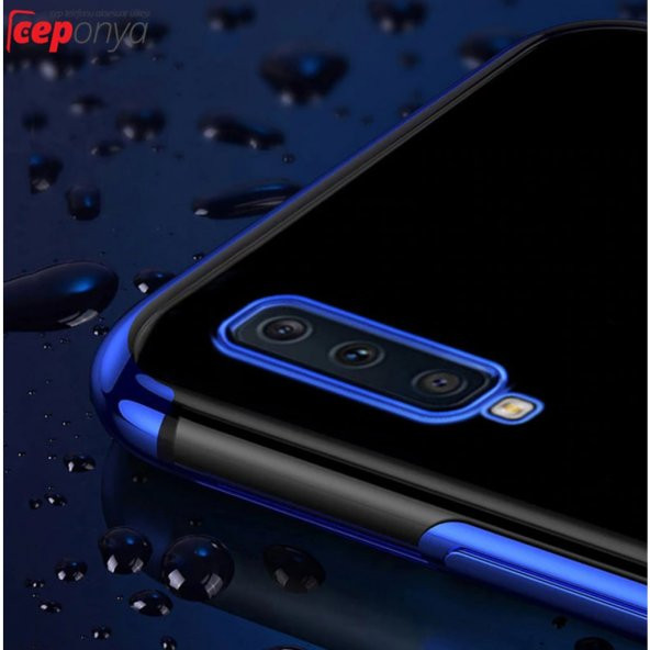 Samsung Galaxy A50 Köşeleri Renkli Şeffaf Kamera Korumalı Kılıf - 6