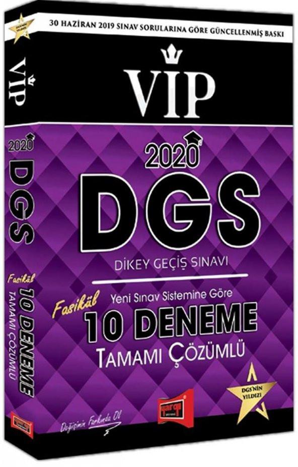 Yargı Yayınları 2020 DGS VIP Yeni Sınav Sistemine Göre Tamamı Çözümlü 10 Fasikül Deneme