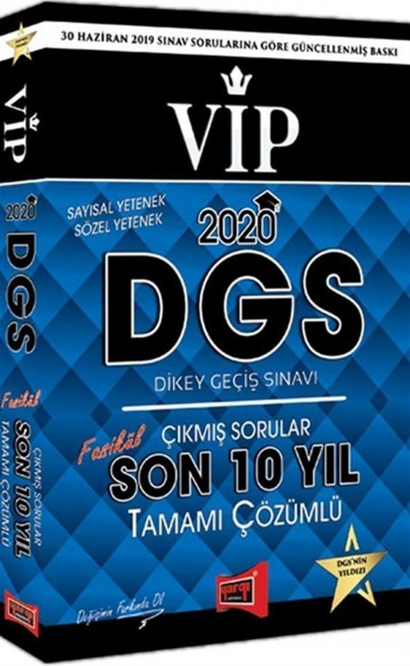 Yargı Yayınları 2020 DGS VIP Sayısal Sözel Yetenek Son 10 Yıl Tamamı Çözümlü Fasikül Çıkmış Sorular