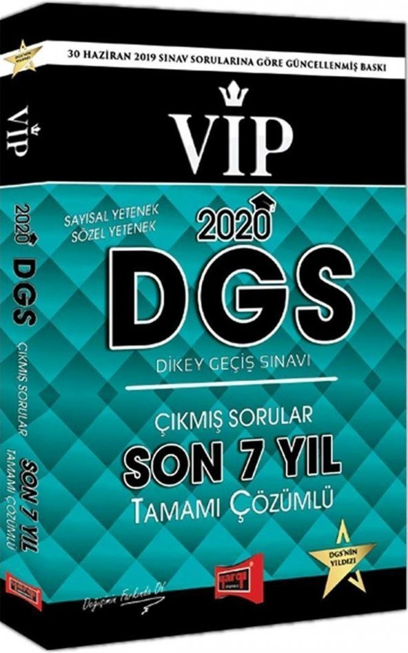 Yargı Yayınları 2020 DGS VIP Sayısal Sözel Yetenek Son 7 Yıl Tamamı Çözümlü Çıkmış Sorular