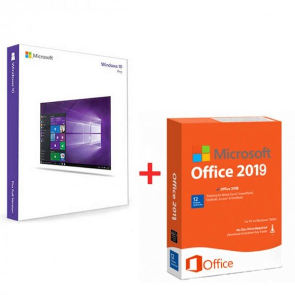 Windows 10 Pro+Microsoft Office 2019 Pro Retail Lisans Anahtarı