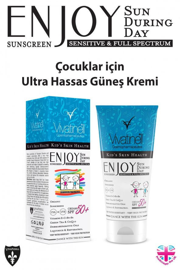 Enjoy Kids Sensitive Skin Güneş Kremi Spf 50+ 100 ml