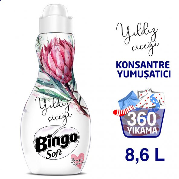 Bingo Soft Konsantre Çamaşır Yumuşatıcısı Yıldız Çiçeği 1440 ml Ekonomi Paketi 6'lı