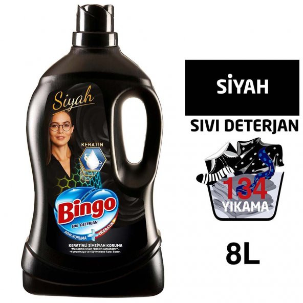 Bingo Siyah Sıvı Bakım Çamaşır Deterjanı 4 lt 2'li
