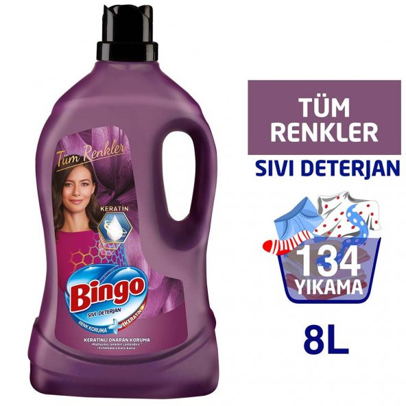 Bingo Onaran Koruma Sıvı Bakım Çamaşır Deterjanı 4 lt 2'li