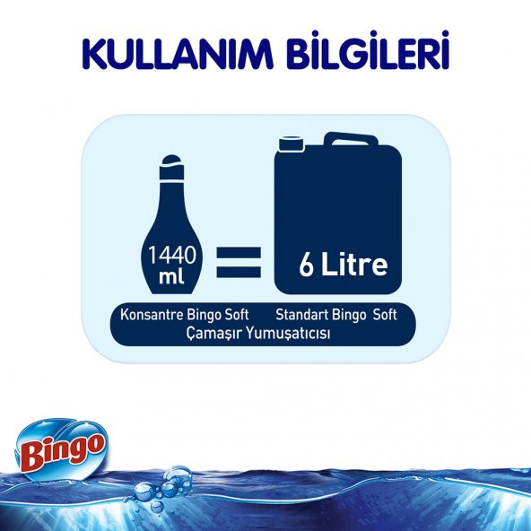 Bingo Soft Konsantre Çamaşır Yumuşatıcısı Manolya Bahçesi 1440 ml Ekonomi Paketi 6'lı - 5