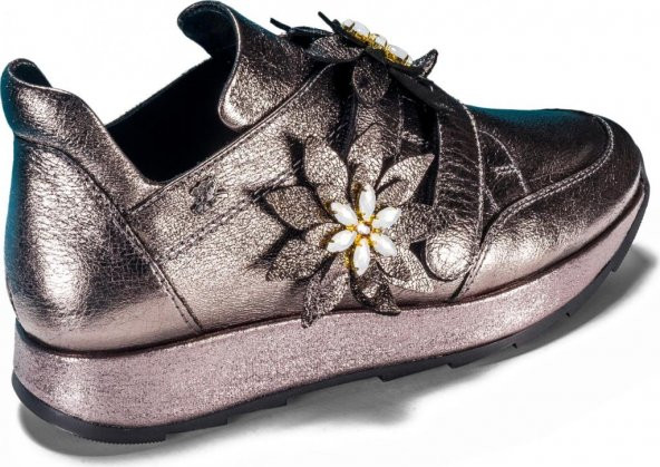 Venüs Kadın 1700256 Deri Çiçek İşlemeli Taşlı Çırtlı Ayakkabı - 2