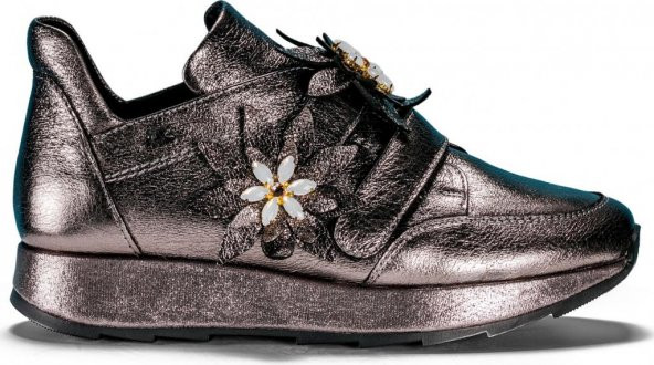 Venüs Kadın 1700256 Deri Çiçek İşlemeli Taşlı Çırtlı Ayakkabı - 3