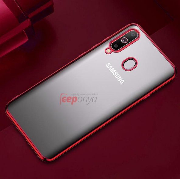 Samsung Galaxy M30 Köşeleri Renkli Şeffaf Kamera Korumalı Kılıf - Resim 5