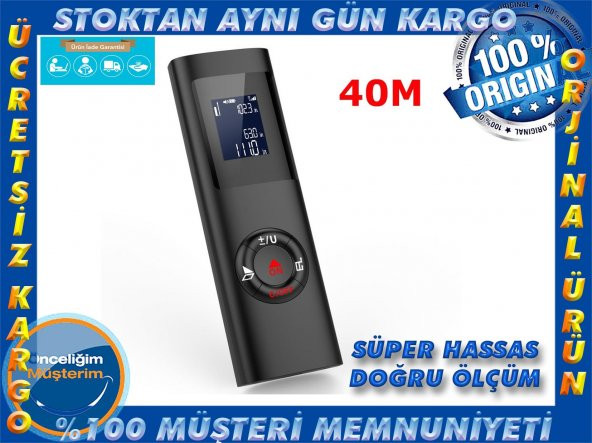 PROFESYONAL Mini Cep Lazer Metre 40 m MESAFE ÖLÇÜM LAZERLİ 40 M