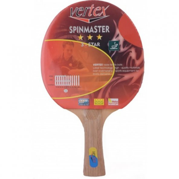 Vertex Spinmaster 3 Yıldız ITTF Onaylı Masa Tenisi Raketi