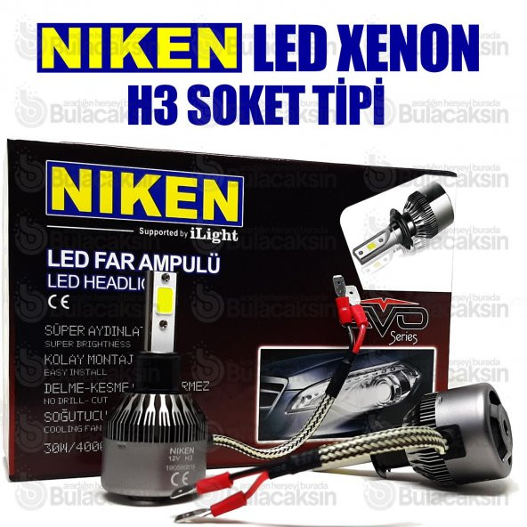 Niken Evo Led Xenon Zenon H3 6500K - Şimşek Etkili