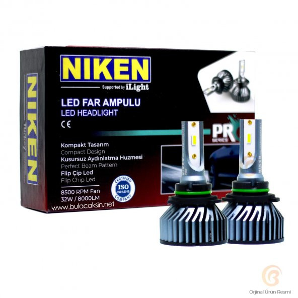 Niken Pro Serisi Flip Led Xenon Zenon H11 6500K - Slim Fan