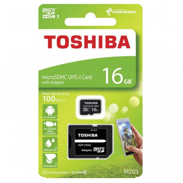 Toshiba 16Gb 100Mb/Sn Microsdhc™ Uhs-1 Class10 Excerıa Thn-M203K0160Ea