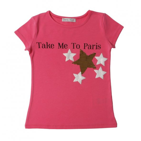 Toontoy Kız Çocuk Take Me To Paris Baskı Tişört - 5