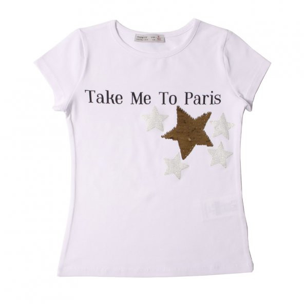 Toontoy Kız Çocuk Take Me To Paris Baskı Tişört - 7