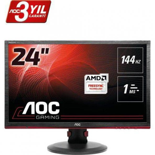 AOC G2460PF 24" 144 Hz 1ms (Analog+DVI+HDMI+Display) FreeSync Full HD Oyuncu Led Monitörü