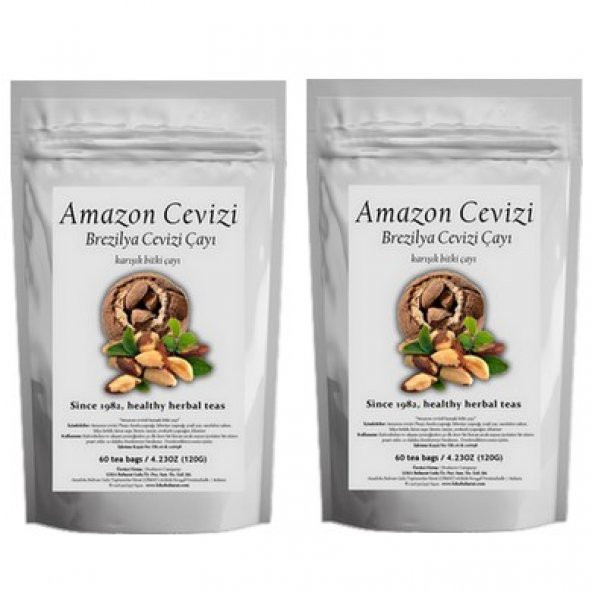 BREZİLYA CEVİZİ ÇAYI "AMAZON CEVİZİ ÇAYI" 60 süzen poşet "2 ADET"