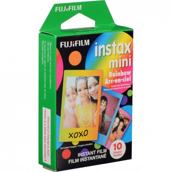Fujifilm instax Mini Rainbow  7-8-9-11-25-70-90 İçin 10 lu film