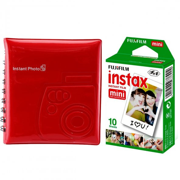Fuji İnstax 7-8-9-25-70-90 için 10'lu film+64 'lük instax Albüm