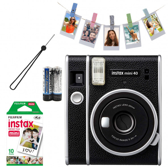 İnstax Mini 40 Fotoğraf Makinası+Askı+pil+10'lu film+mandal