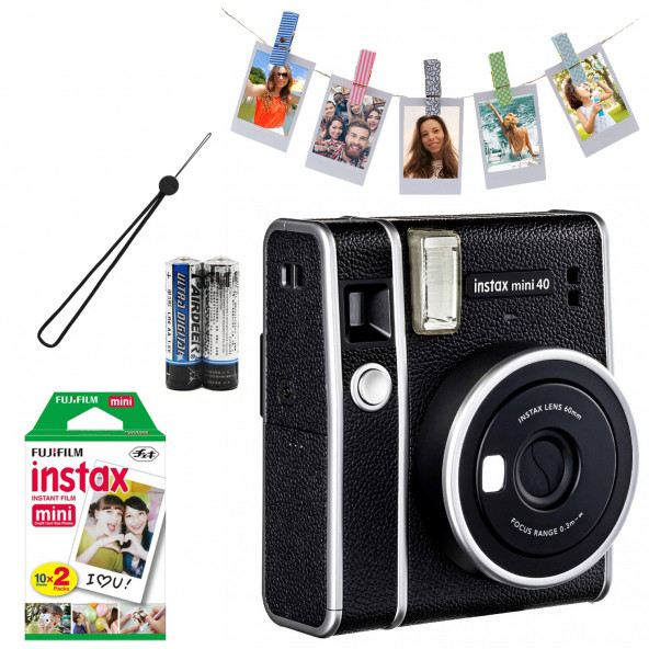 İnstax Mini 40 Fotoğraf Makinası+Askı+pil+20'li film+mandal
