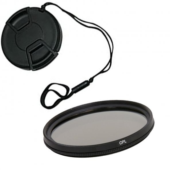 Canon Lens için 62mm Polarize Filtre+Lens Kapağı - 2