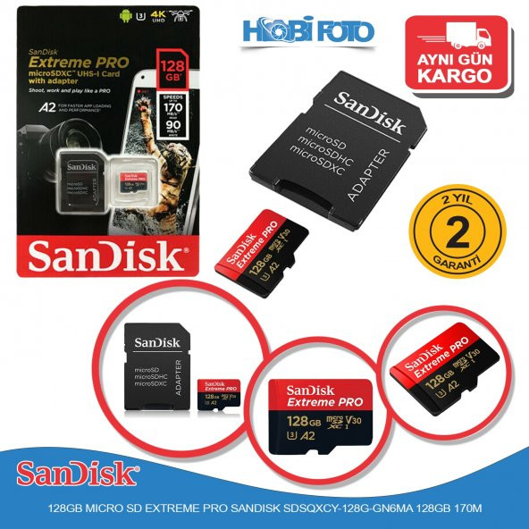Sandisk Extreme Pro 128GB MicroSDXC 170MB/s SDSQXCY-128G-GN6MA