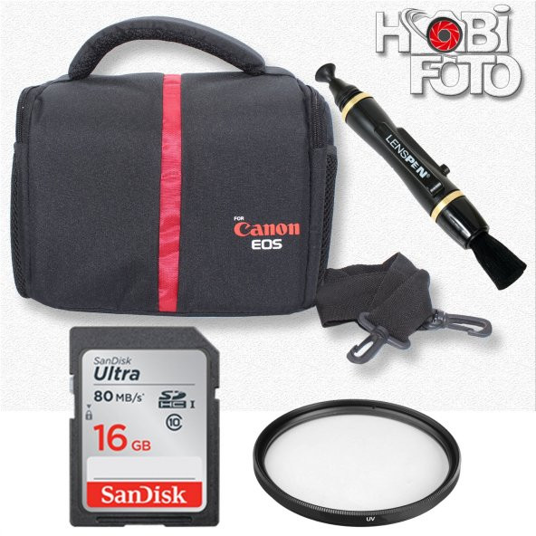 Canon 600D için Set Çanta+uv Filtre+ Kumanda