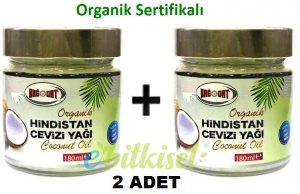 2 ADET - Bağdat Baharat Organik Hindistan Cevizi Yağı 180 ml