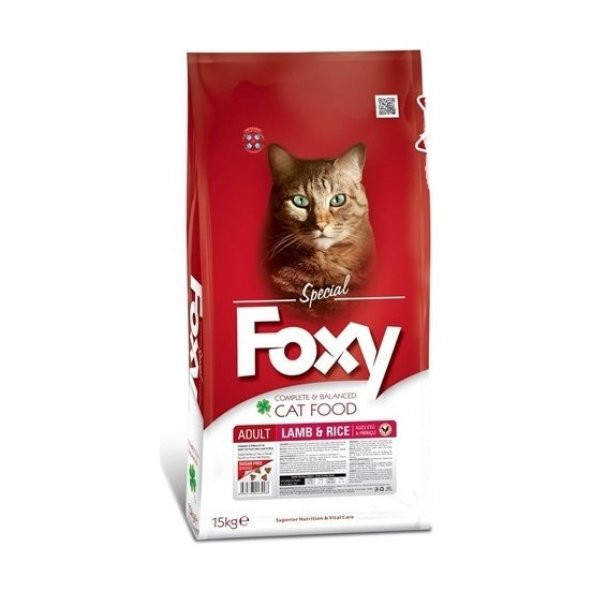 Foxy Kuzu Etli ve Pirinçli Yetişkin Kedi Maması​ 15 kg