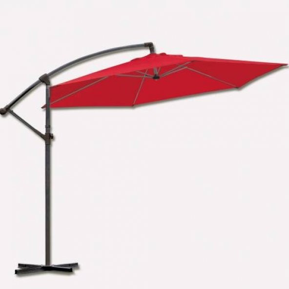 Kırmızı Cafe Şemsiye Plaj Şemsiye Ampul Şemsiye