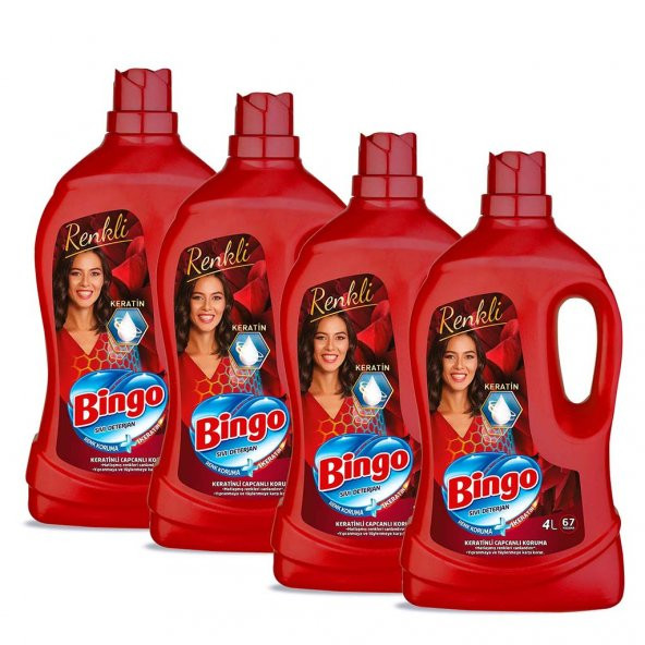 Bingo Renkli Sıvı Bakım Çamaşır Deterjanı 4 lt 4'lü - 2