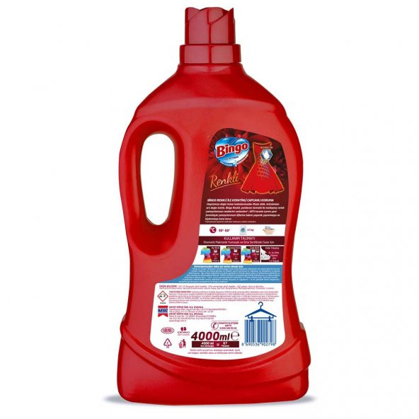 Bingo Renkli Sıvı Bakım Çamaşır Deterjanı 4 lt 4'lü - 3