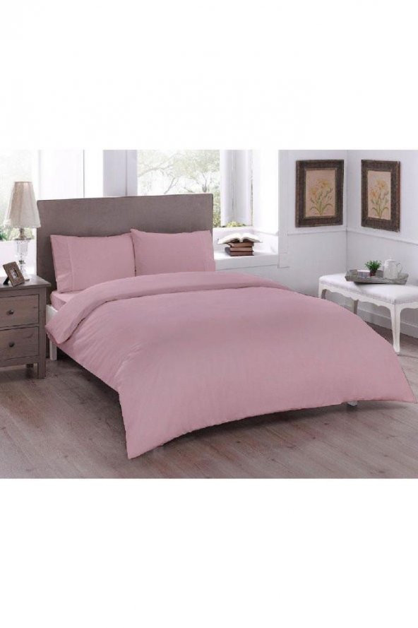 Çeyiz Diyarı Pure Çift Kişilik Nevresim Takımı Pudra - 3