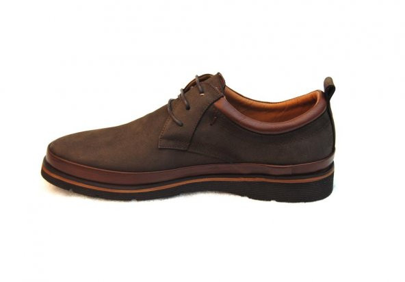 Marcomen 3351 Hakiki Deri Büyük Numara Günlük Kahverengi Ayakkabı - 3