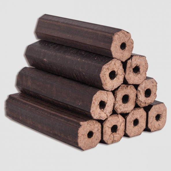 Briket Şömine Odunu Meşe ve Gürgen Kullanılarak Üretilmiştir.10 Kg