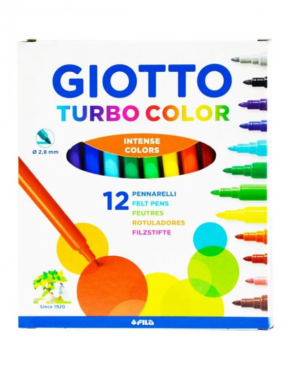 Giotto Turbo Color Keçeli Kalem Boya Seti 12li