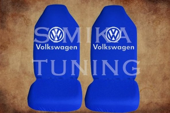 Volkswagen Sax Mavi Renk Ön Koltuk Penye Kılıf 1 Sticker HEDİYE