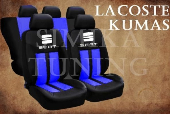 SEAT Sax Mavi Şeritli Siyah Koltuk Kılıfı