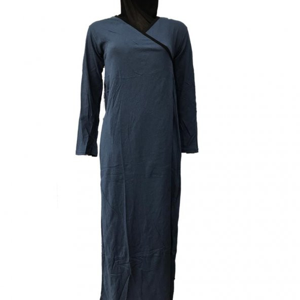 Namaz Elbisesi Koyu Mavi Renk Bağlamalı Model 5785