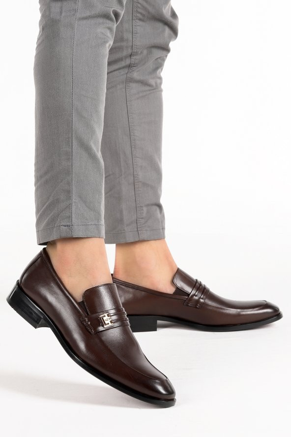 Nevzat Zöhre 1047 %100 Deri Günlük Klasik Erkek Ayakkabı Kahverengi