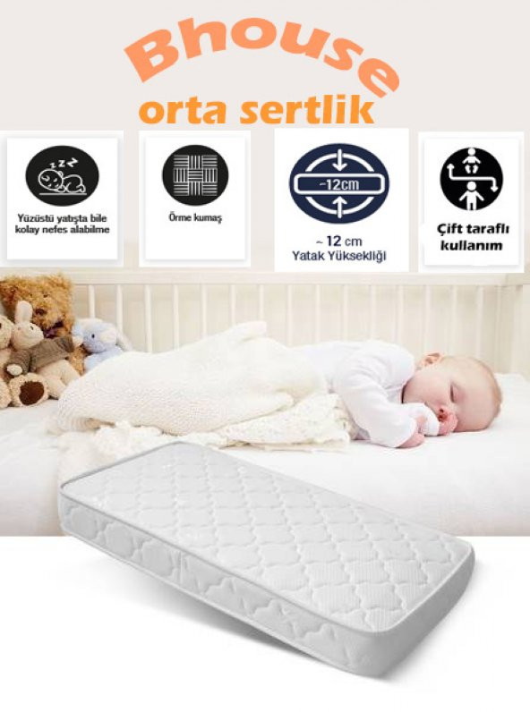Bebek Beşik Park Sünger Yatak 60 x 120 x 12 CM - 6